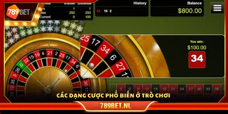 Những kiểu cược chính của trò chơi 